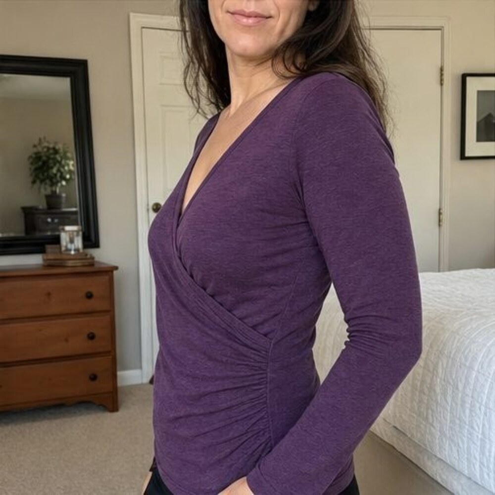 Lilac Wrap Blouse - Picture 3 of 6